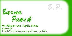 barna papik business card